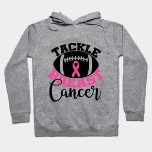 Tackle Breast Cancer Football Sport Awareness Support Pink Ribbon Hoodie